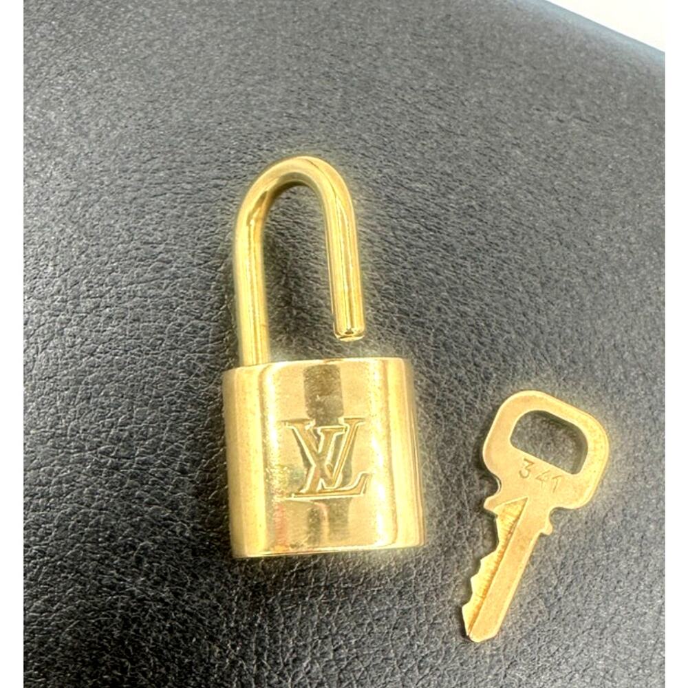 Louis Vuitton Gold-Tone Padlock & Matching Key #341 - Picture 4 of 5